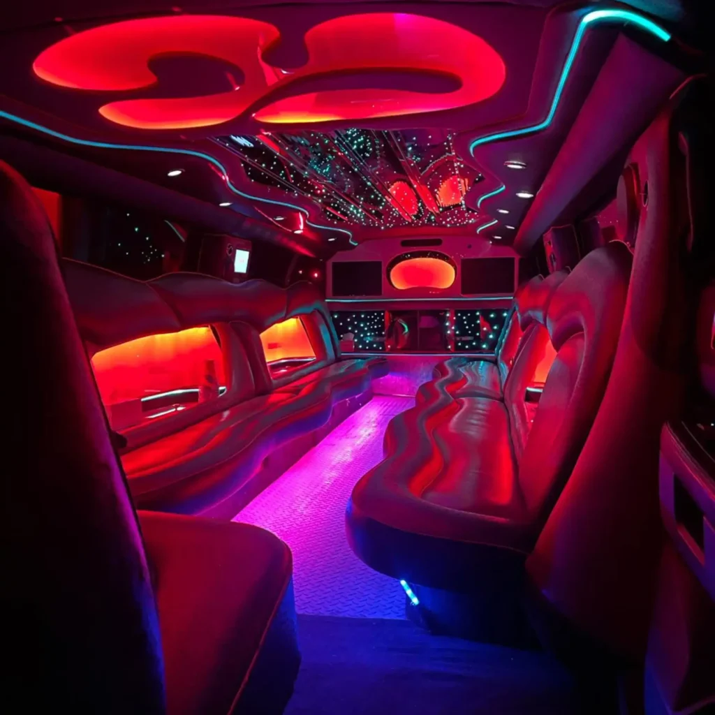Interior of luxury Hummer Limo Rental