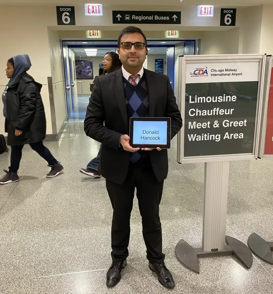 Luxury Chauffeur at Meet & Greet Area in Airport