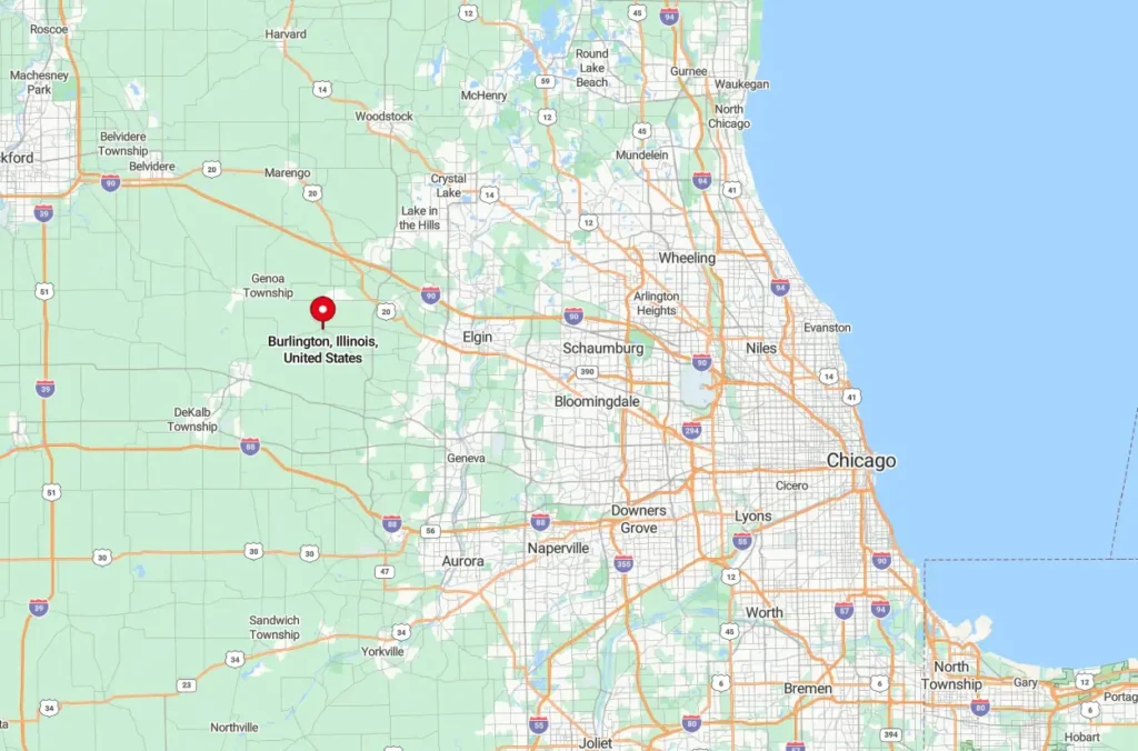 Map of Burlington IL