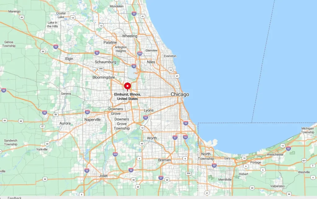 Map of Elmhurst IL