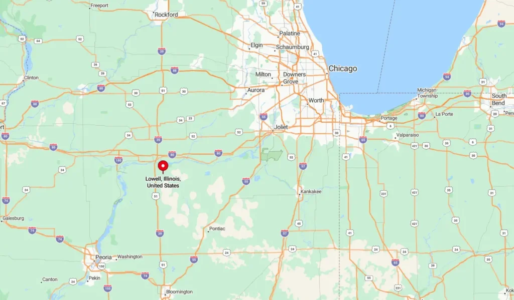Map of Lowell IL