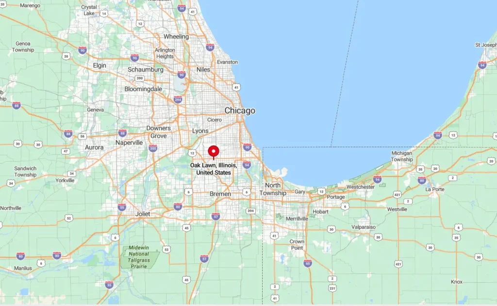 Map of Oak Lawn IL
