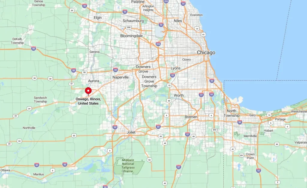Map of Oswego IL