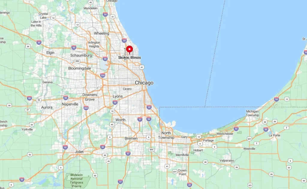 Map of Skokie IL