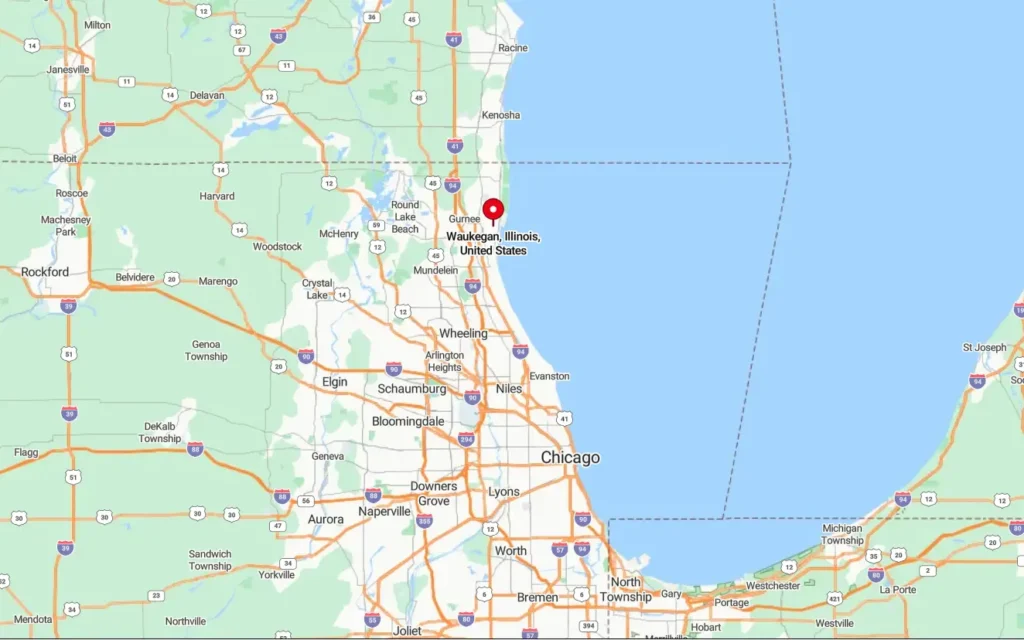 Map of Waukegan IL
