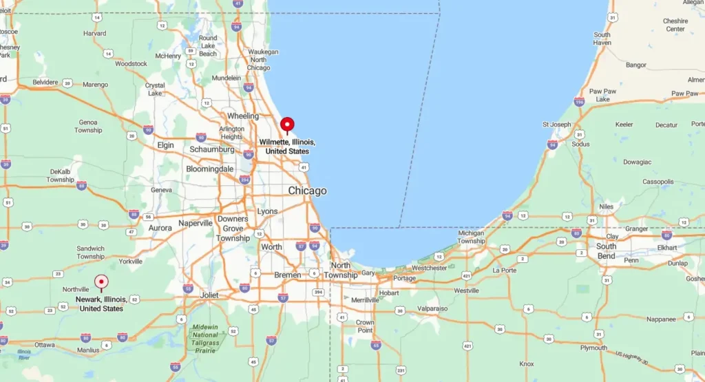 Map of Wilmette IL