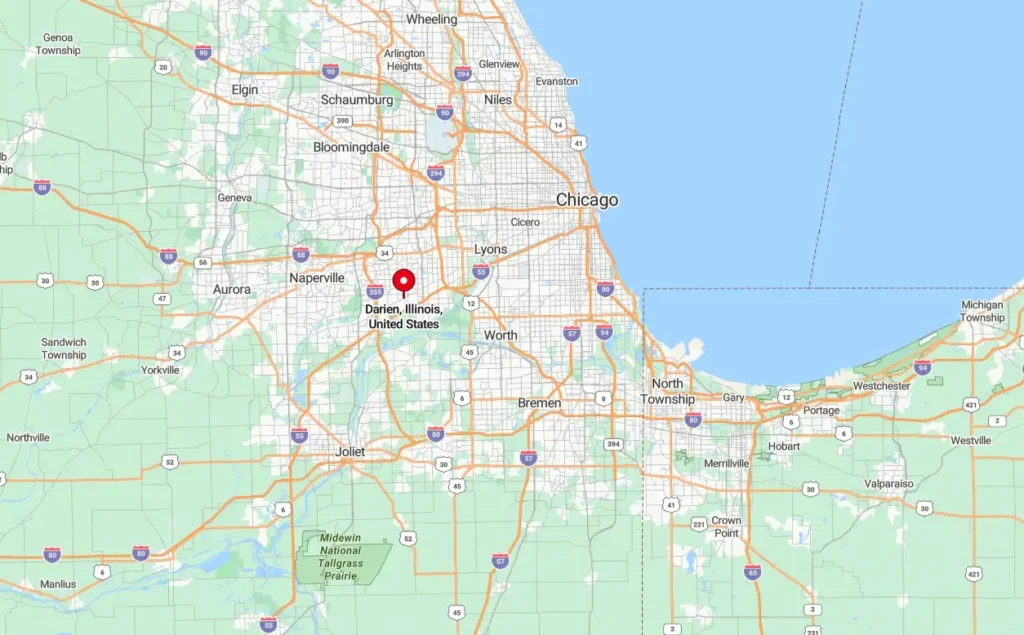 Map of Darien IL