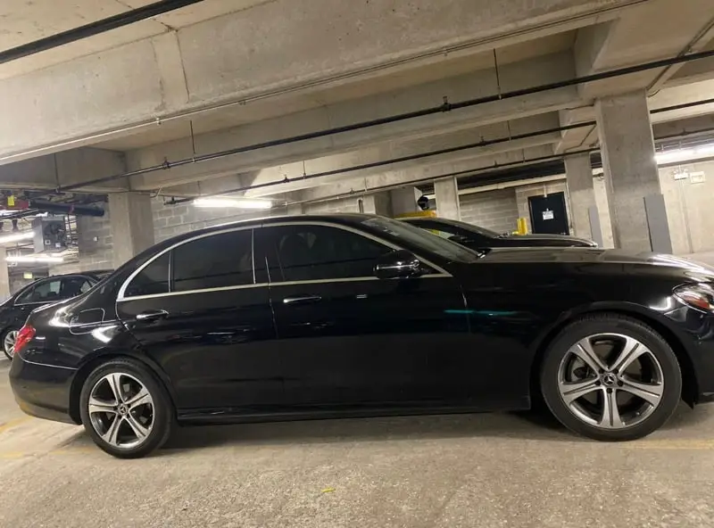 chauffeured black sedan car service
