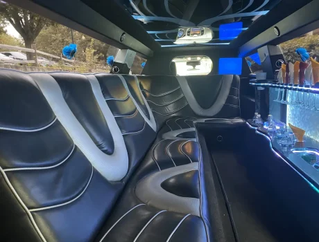 Interior of luxury limo with 2 colours seating
